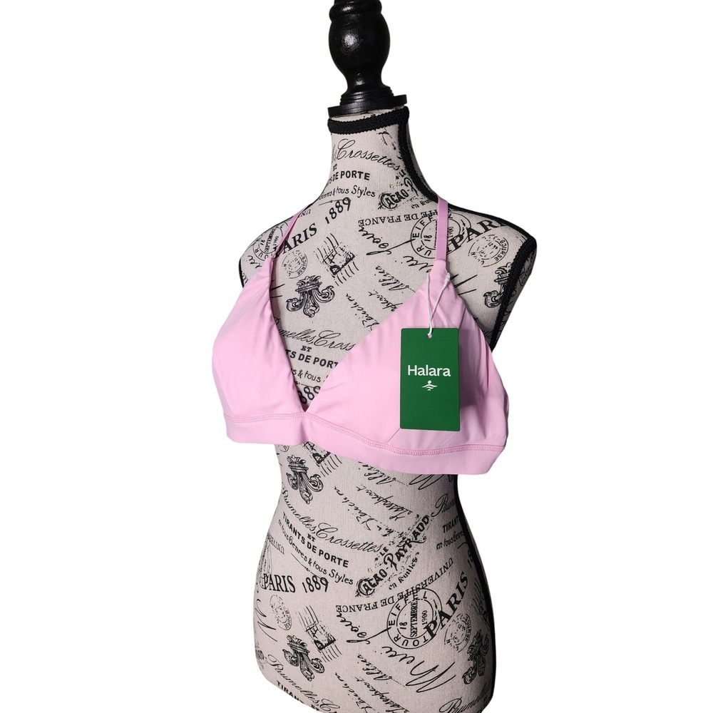 Halara SoftlyZero Airy Pink Low Support Yoga Sports Bra Removable Straps XL NWT